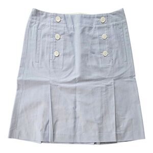 Talbots Womens Skirt Blue Oxford Sailor Nautical A Line Size 4 PETITE Pockets